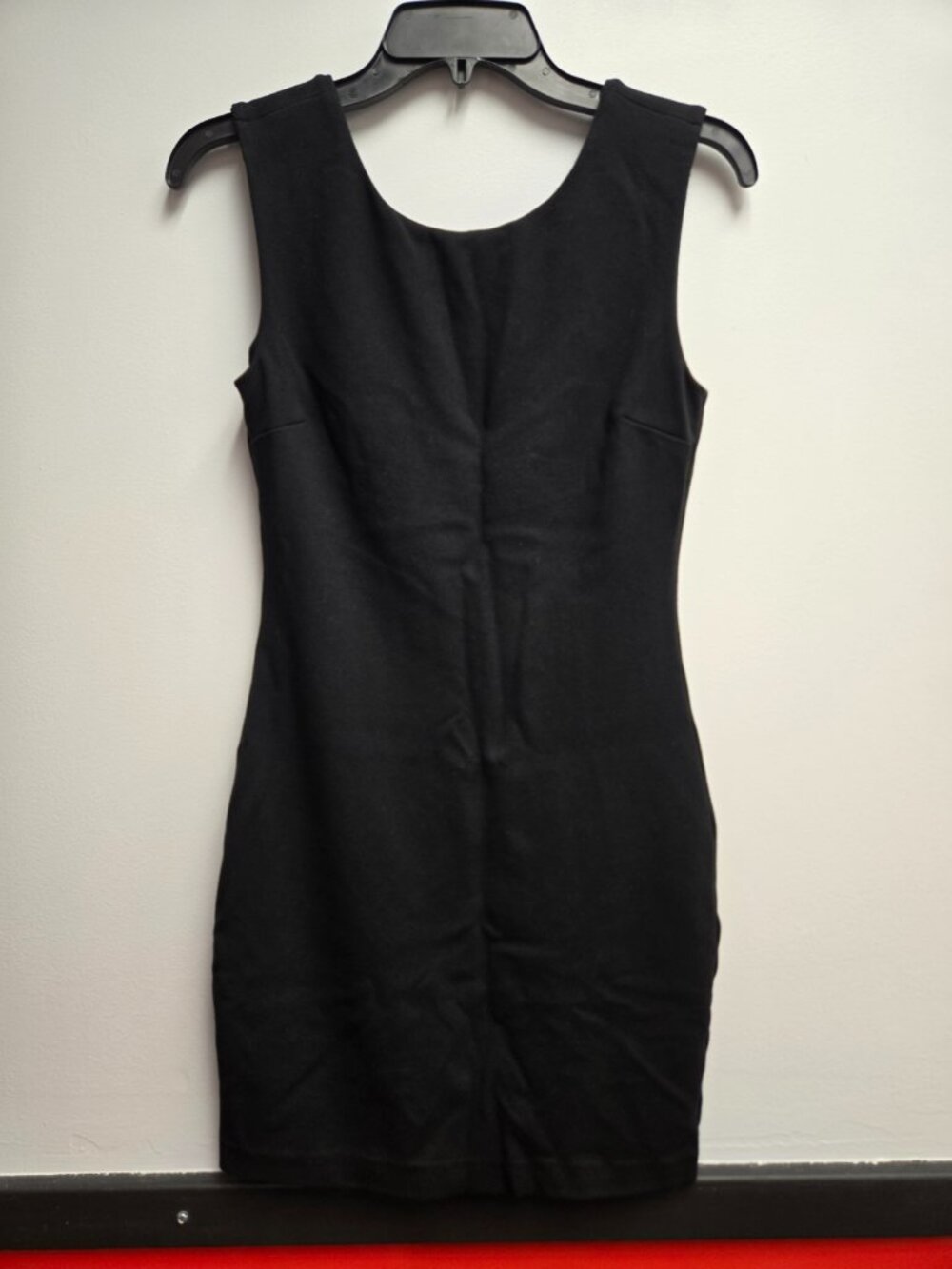 Juicy Couture Black Tank Dress Gold J Zipper Scoop Neck LBD Bodycon Small S